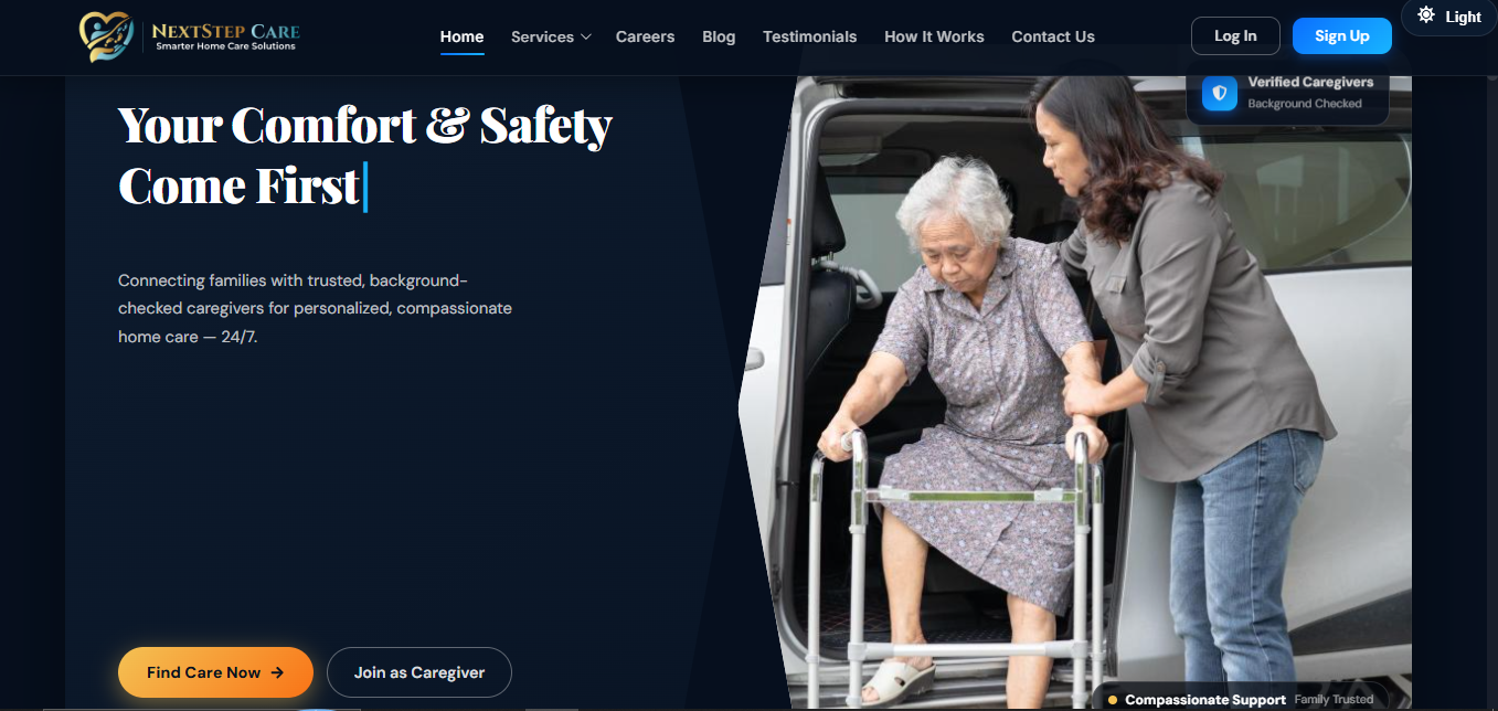 NextStep Care website screenshot