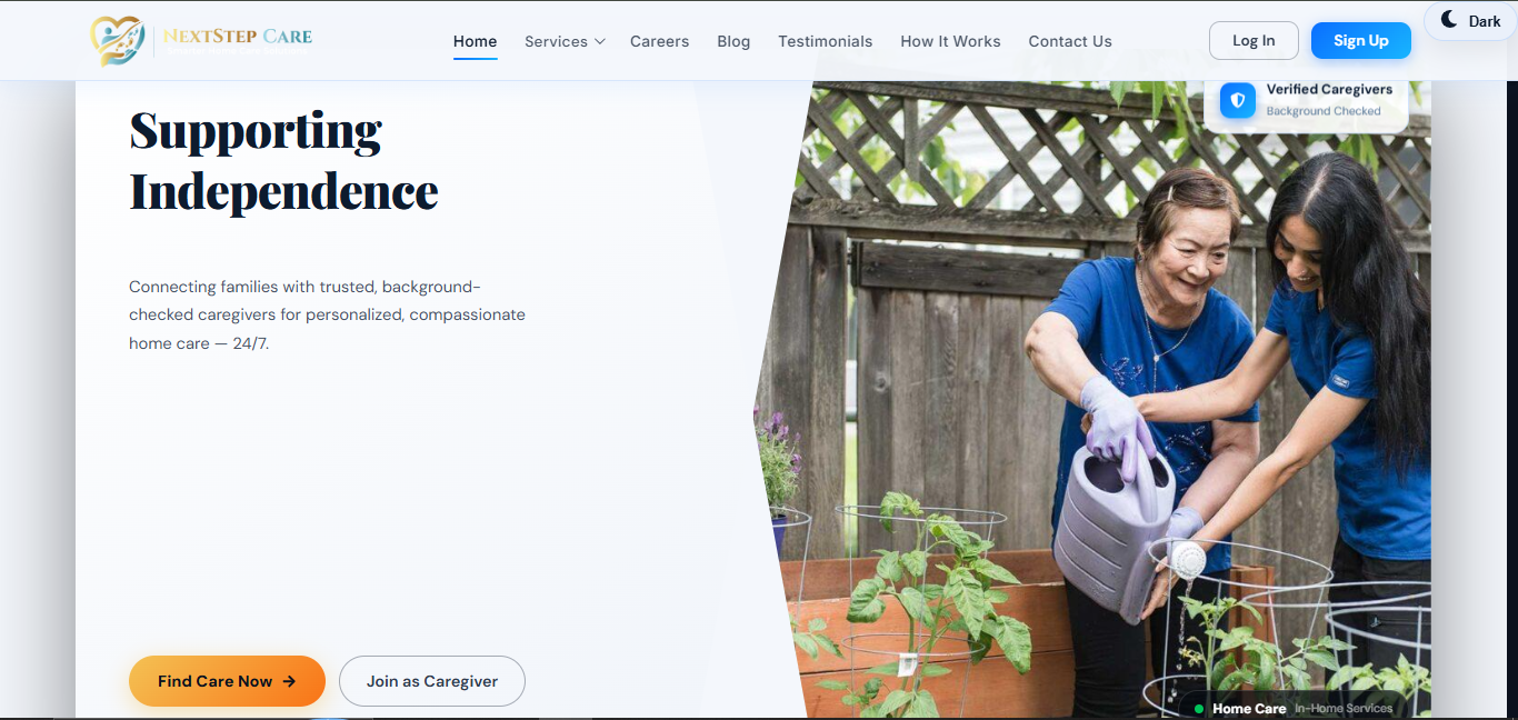 NextStep Care website screenshot